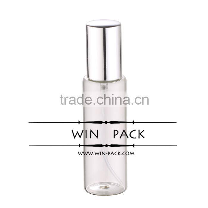 20ml 25ml 30ml 35ml glass vial for perfume with silver sprayer and silver cap