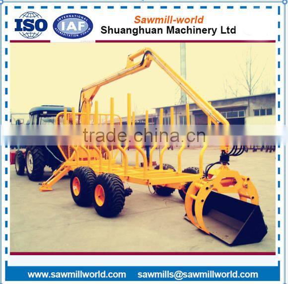 PTO/ GAS/ Diesel Engine Wood loader machine log crane with trailer in china