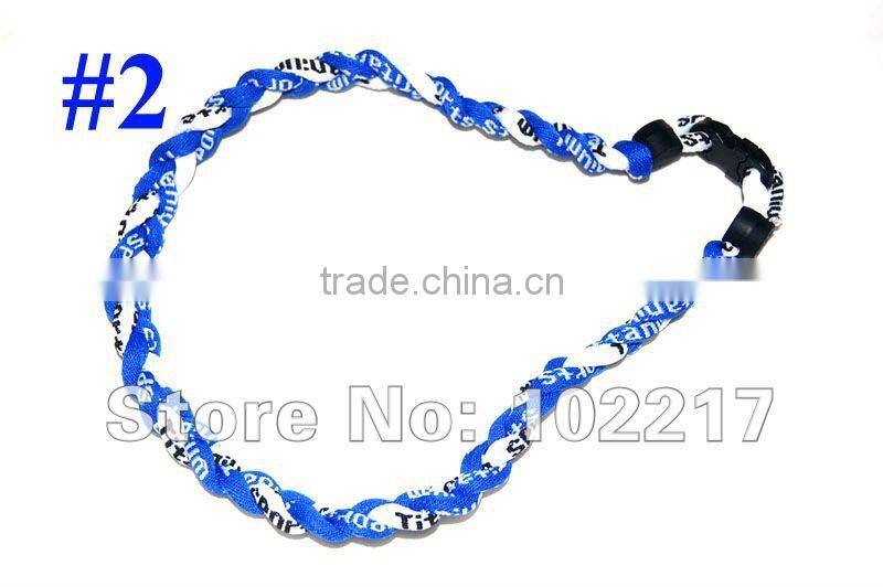 TITANIUM BASEBALL TORNADO ROPE SPORTS NECKLACE