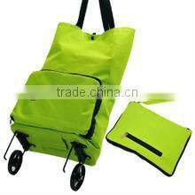 Non-woven plastic folding bag with wheels