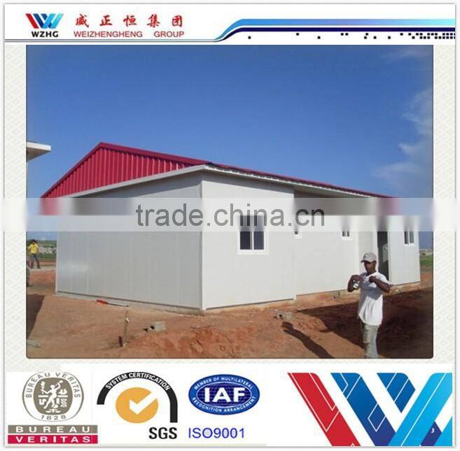 prefab house by EPS sandwich panel steel structure