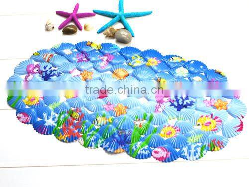 Pvc Sea Shell Designed bathroom mat Anti-slip-Hippo printed