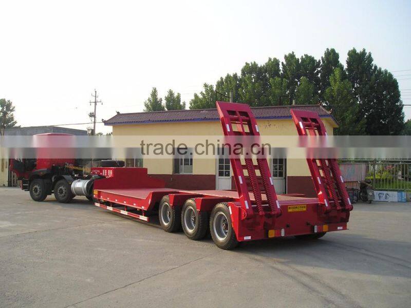 Tri-axle 60 tons extendable low bed semi trailer, wind power transporter truck trailer