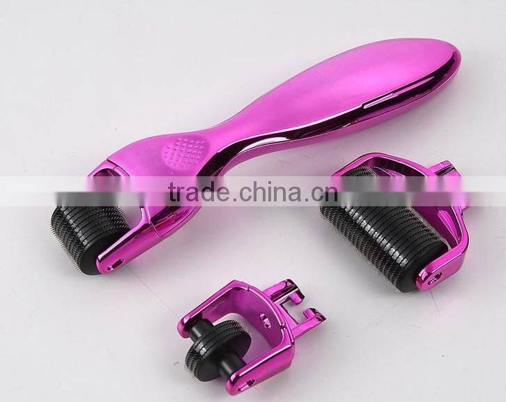 Hot sale Dermaroller 180needles 600needles 1200needles 3 in 1 derma roller titanium micro needle roller