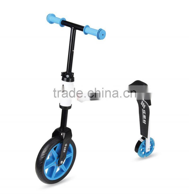 2 in 1 scooter for kids for Europe EN71 PU wheels kick scooters heavy duty