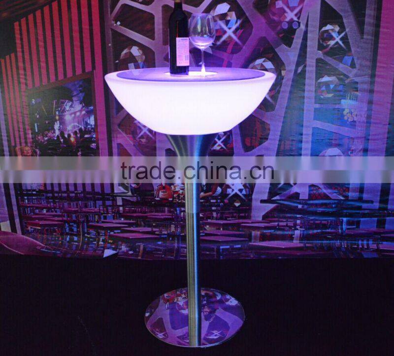2016 Rechargeable Outside LED High Top Round Cocktail Bar Table set