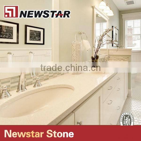 Newstar double sink bathroom vanity top,quartz surface