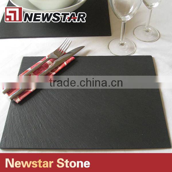 convenient black slate stone serving tray/plate/cup dinnerware
