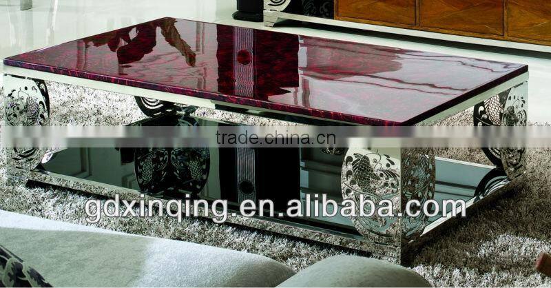 glass top sofa coffee table -C356