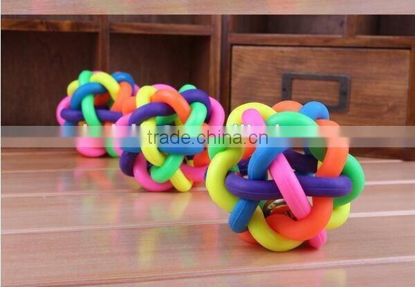 CY188 For Small Dog Toys Product For Dog Colorful Rubber Dog Toy Ball, Pet Dog Toys With Bell For Small Medium Large Dog