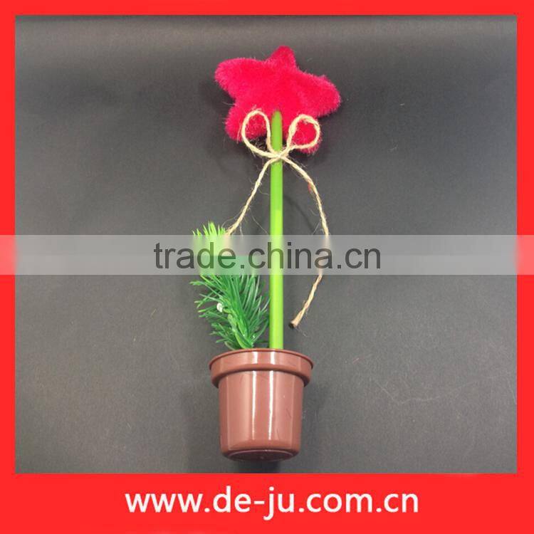 Red heart small pot plant promotion plastic ballpoint pen