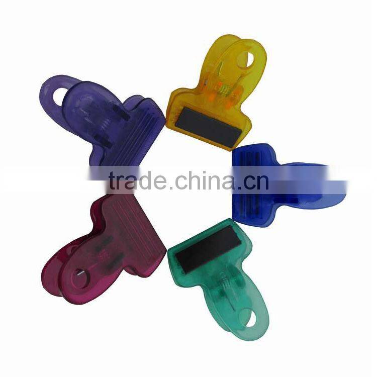 Trade assurance colorful magnetic plastic spring clip