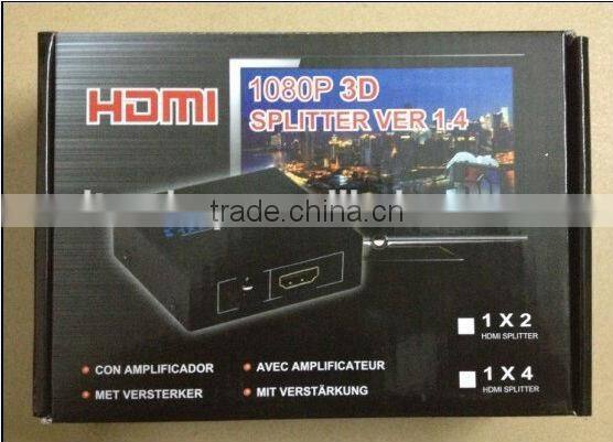 New Full HD 1x2 Port HDMI Splitter 1 IN 2 OUT Amplifier Repeater 3D 1080p Female