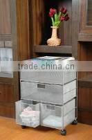 Hangzhou Modern Fashion Metal Mesh 3 Tier Drawer Sundry Storage Trolley/Drawer Sundry Storage Rack