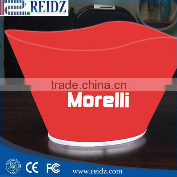 China Factory Logo Printed Custom Plastic Bar Ice Bucket
