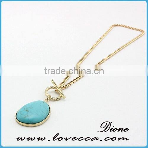 Fashion design simple gold chain necklace gemstone chain necklace