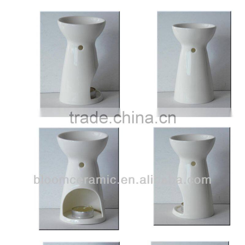 Light tower shape white ceramic aroma oil burner