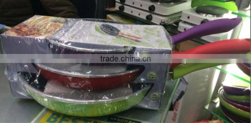 3pcs Imitation of die-casting aluminum fry pan