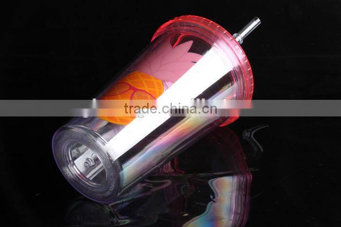 with lid and straw bpa free single wall clear plastic tumbler