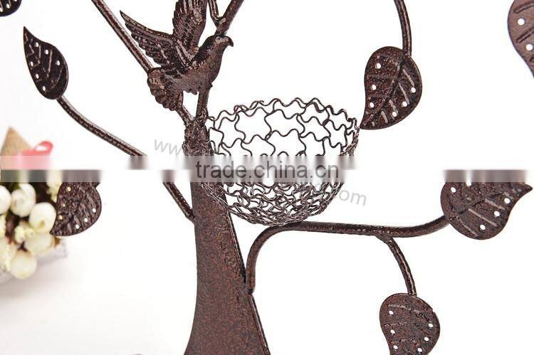 Metal bird jewelry tree display stand