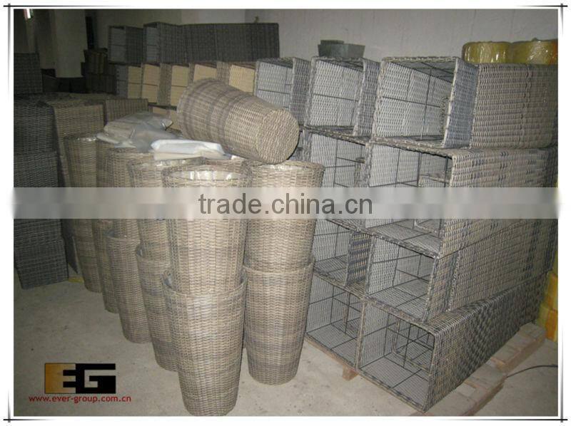 Square PE/Plastic rattan with liner deco planter