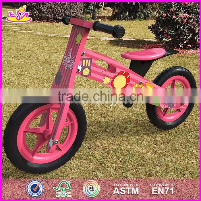 2017 Best design original work pink balance wooden kids bikes for sale W16C179