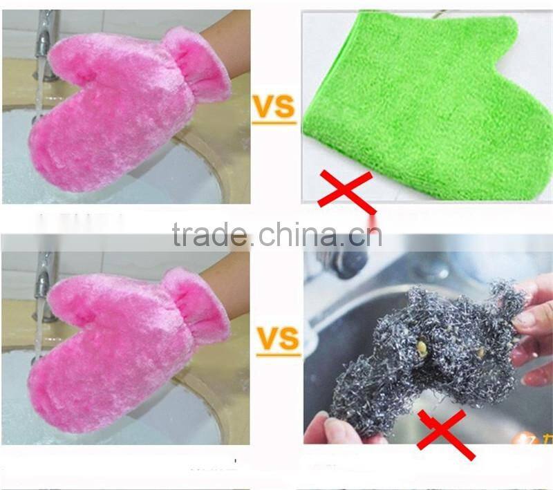 Fancy Cleaning Dish Gloves Degreaser Tool Wood Fiber Kitchen Hand Glove