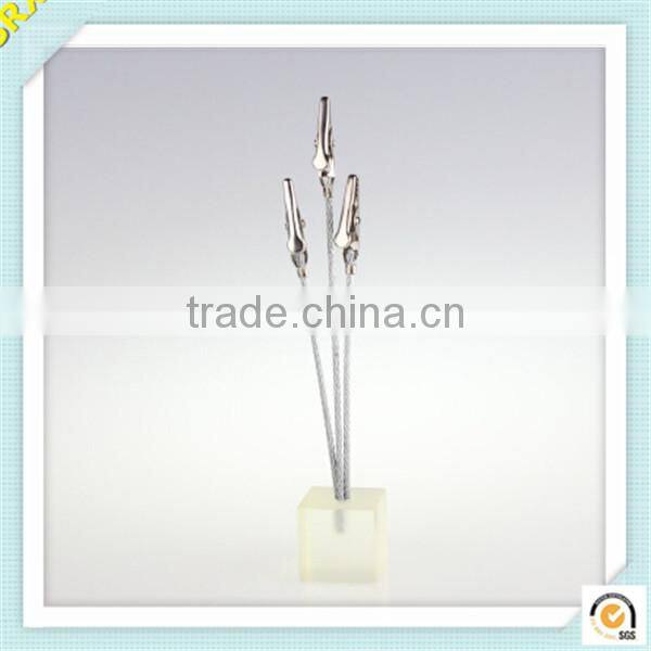 Design 3 head cube note holder plastic memo clip/OEM clear plastic memo clip holder factory