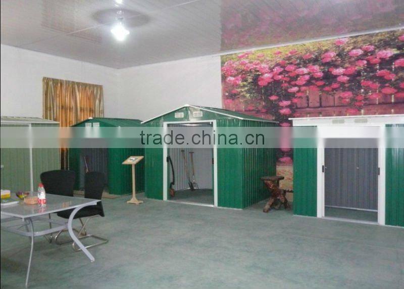 8x4ft cream metal sheds with lockable sliding double door