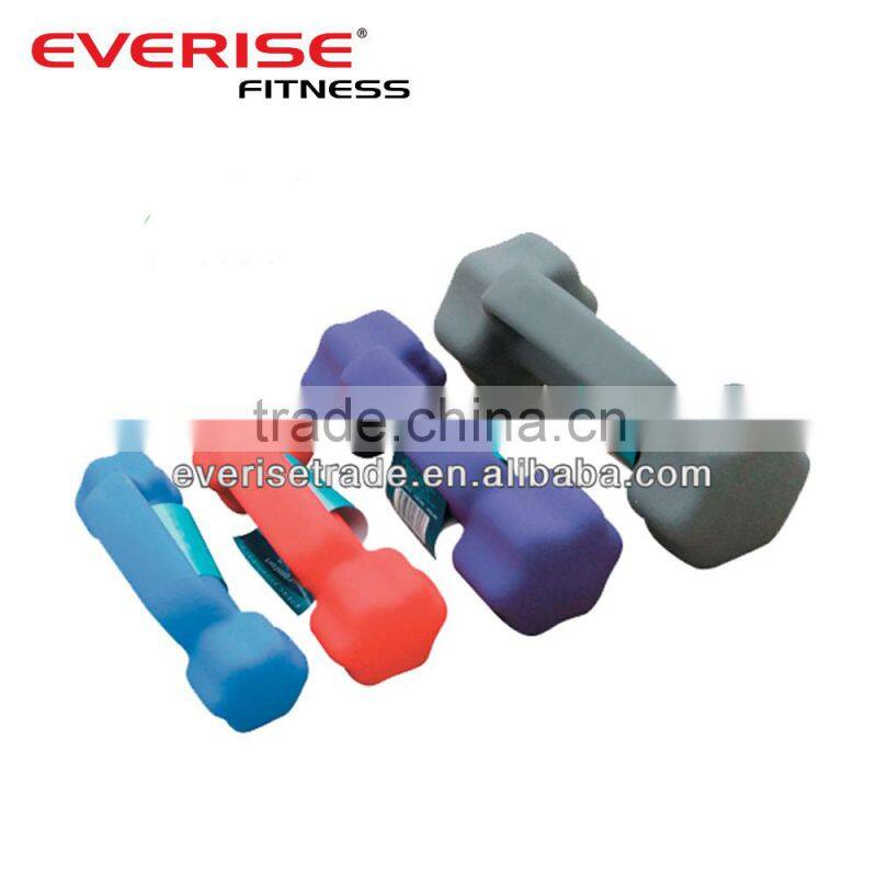 Neoprene coated / 6 edge dumbbell / dumbbell with handle