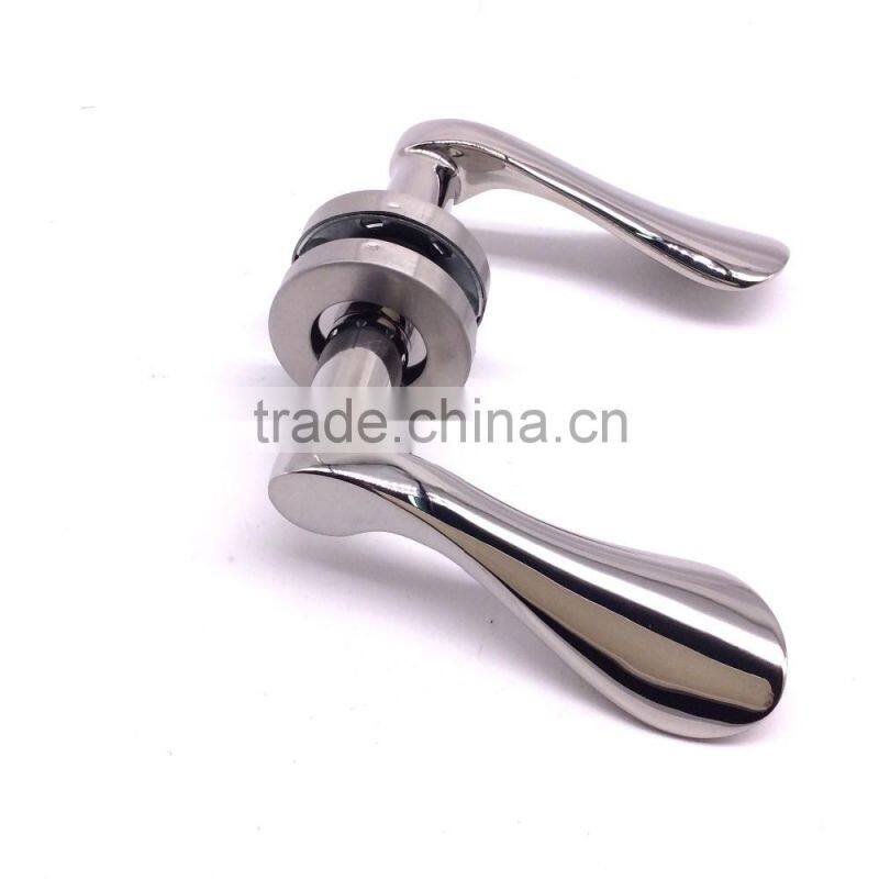 2017 pop European security stainless steel glass panel hotel keyless door handle lock