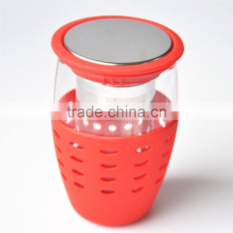 Wholesale Wine Tea Beer Color Cup Silicone Cover with Round Bottom Drink Coffee Glass Cup