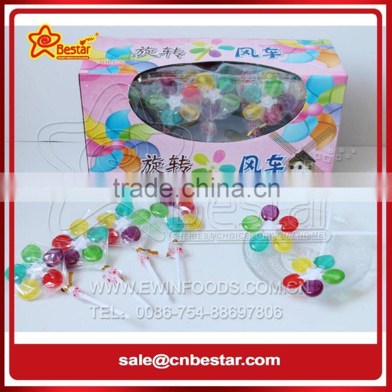 Colorful Windmill Shape Lollipop Fruity Flavor Candy
