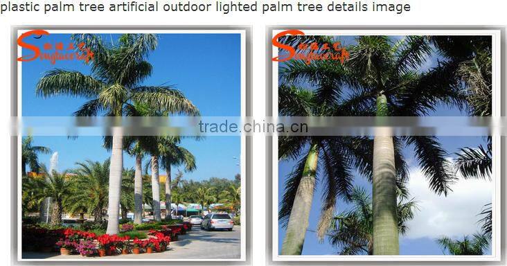2015 Wholesale price artificial plastic outdoor lighted 6M palm trees for decoration