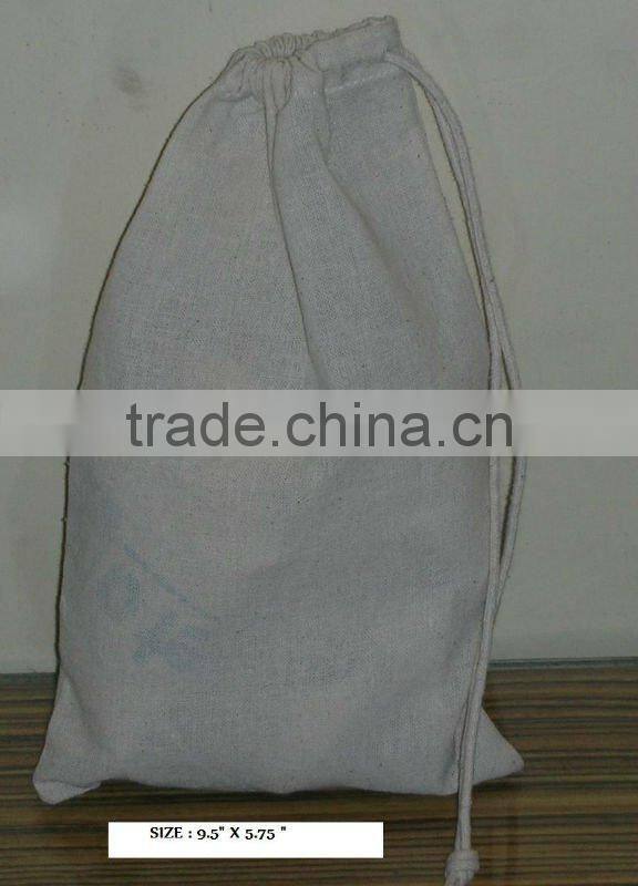 Cotton drawstring shopping pouch