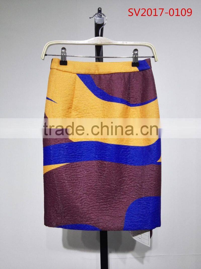 fashion printing ladies casual suit,tshirt and skirt