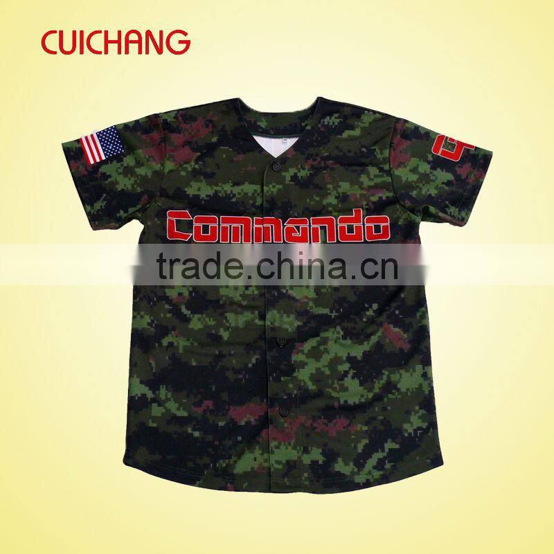 100% polyester camo baseball jerseys