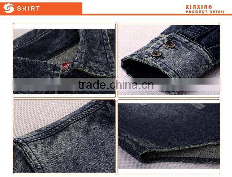 Hot Sale Heavy Washed Cotton Jean Men Shirts