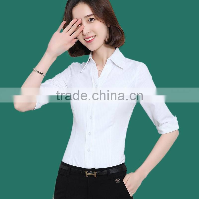 made to measure fine cotton shirt for slim fit business lady