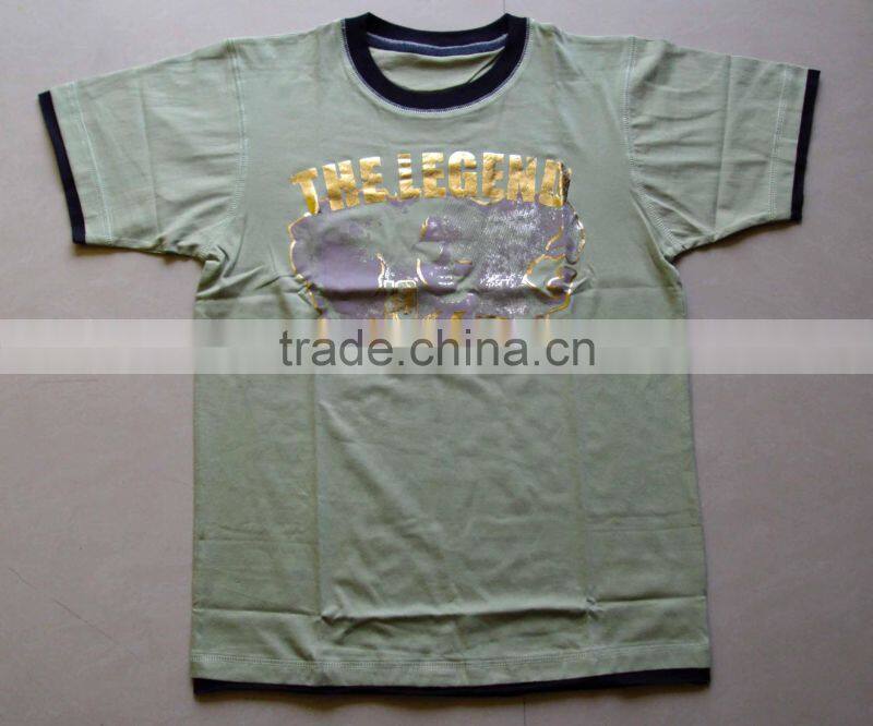 foil printed t-shirt for men. mens short sleeve cotton t-shirt,