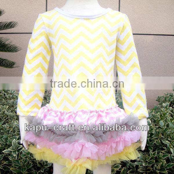New fashion cotton kids clothing wholesale chevron dresses