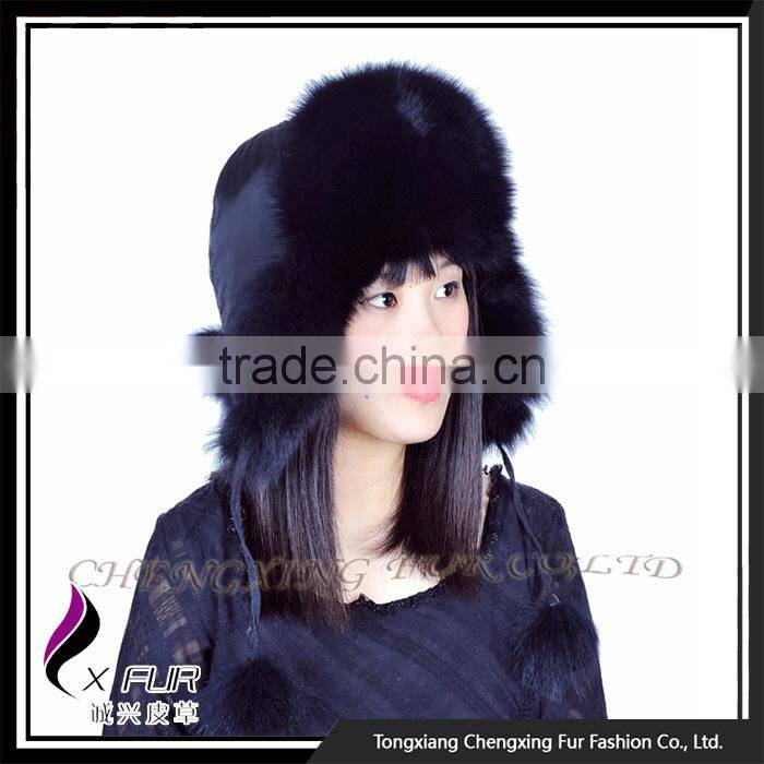 CX-C-38A Fashion Winter Fur Hat Genuine Quality White Ladies Fox Fur Hats
