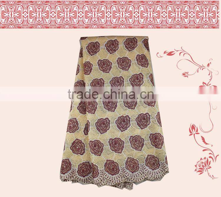 African Lace Laterials SL0301-3 Pink Flower Lace