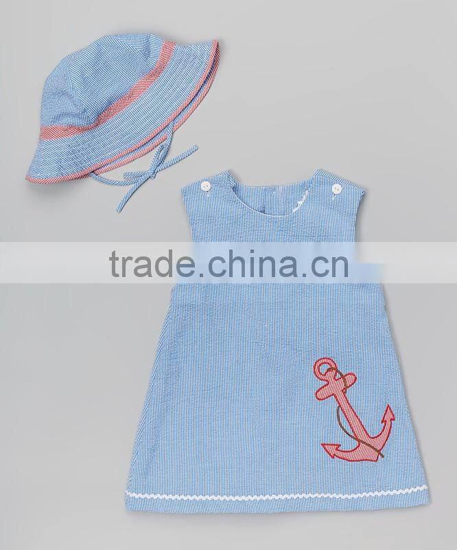 2017 New design fashion baby clothes boutique popular style short sleeve dress summer wear baby girl dresses