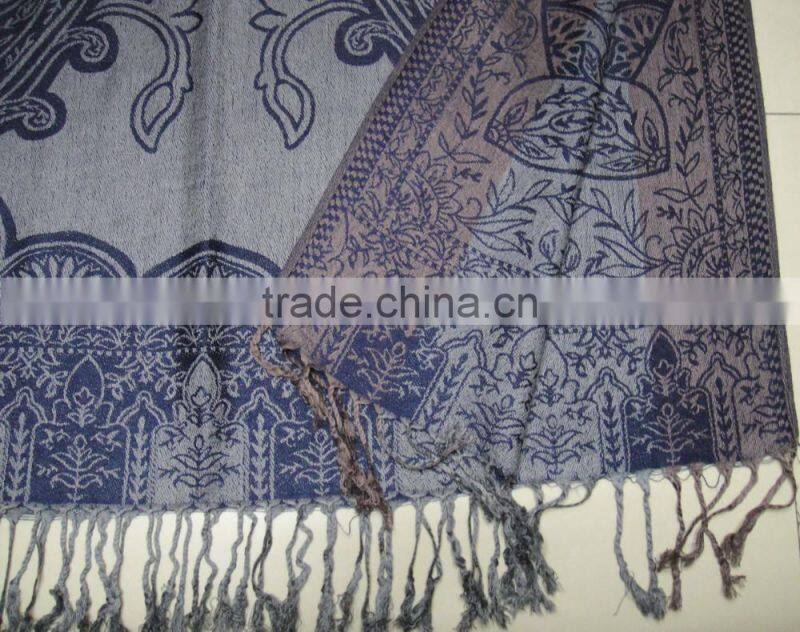 2017 New Fashion jacquard classical paisley floral viscose pashmina shawl