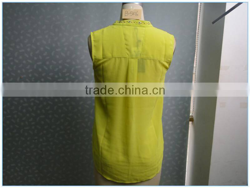 High Fashion 2015 Scoop Women Yellow Tank Top