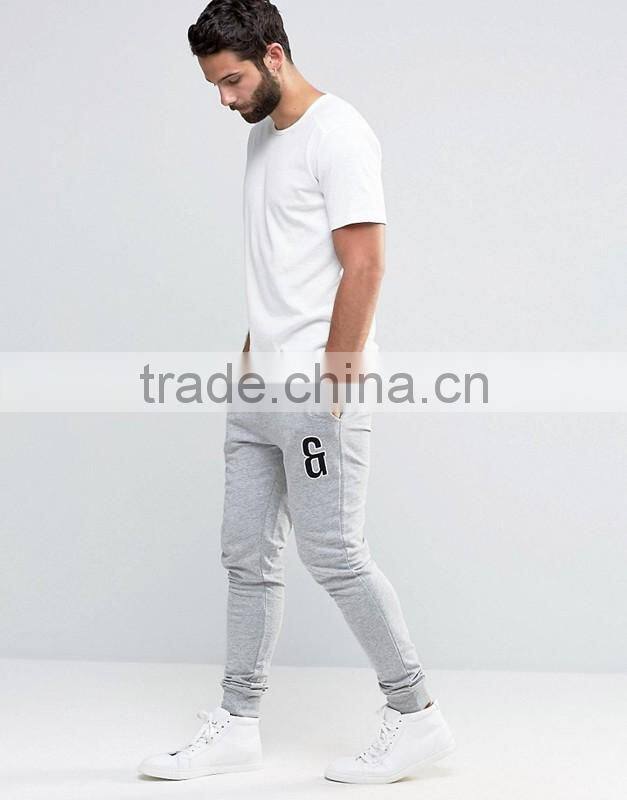 Unisex Fashion Jersery fabric Sweat Joggers casual sport pants with Leg Embroidery
