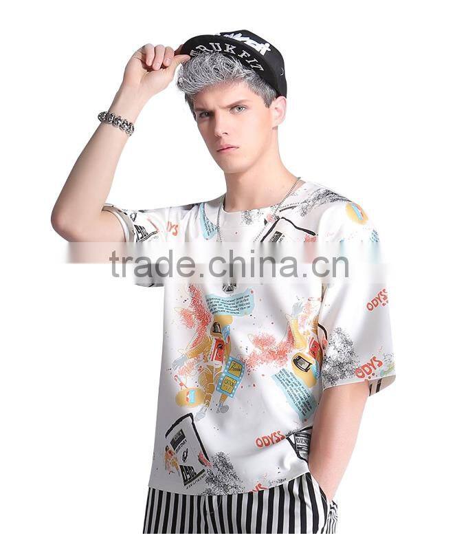Hot Sell Promotional Printed T-shirt, 95 %cotton 5%spandex t shirt for men