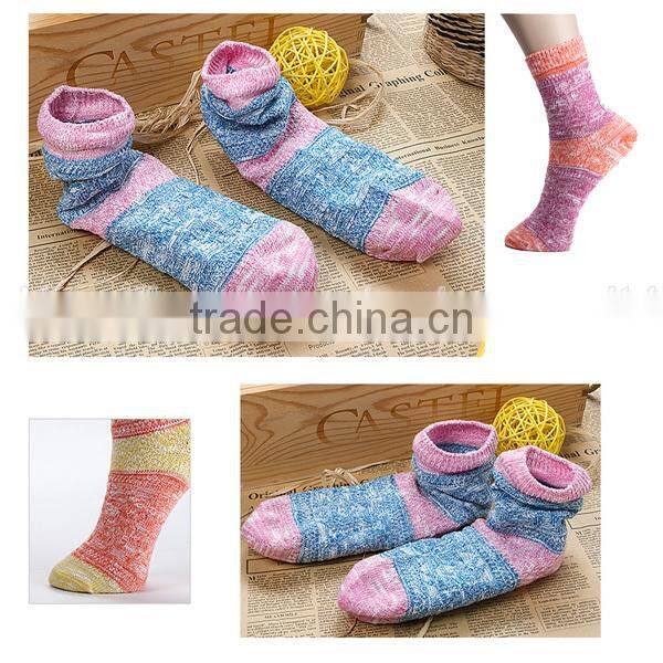 Thin Ms thick thread stitching ankle socks