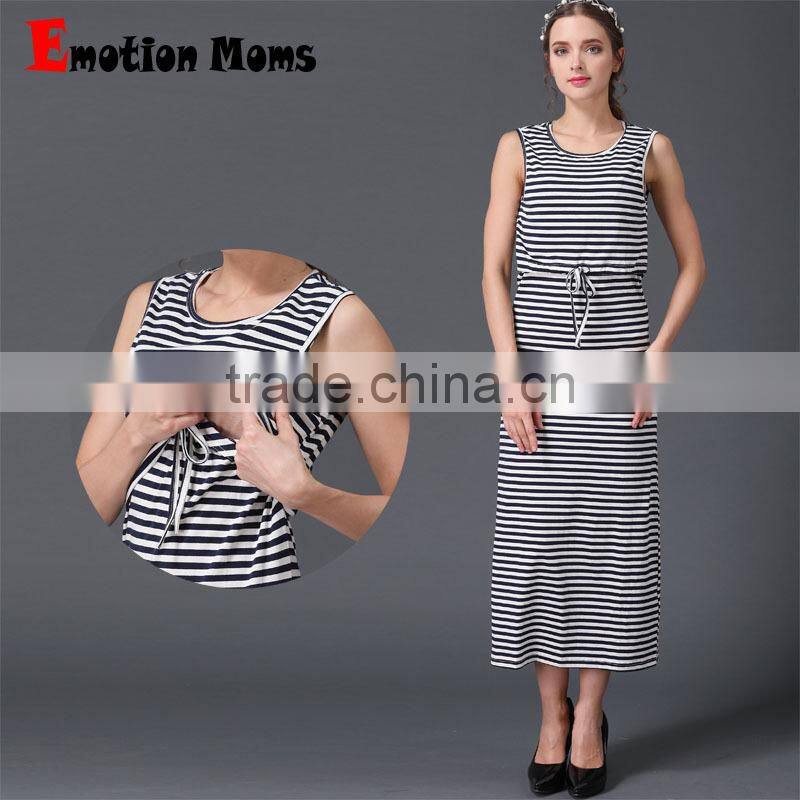 Emotion Moms Summer OEM Service Europe Long Breastfeeding Maxi Dress Maternity Evening Dresses